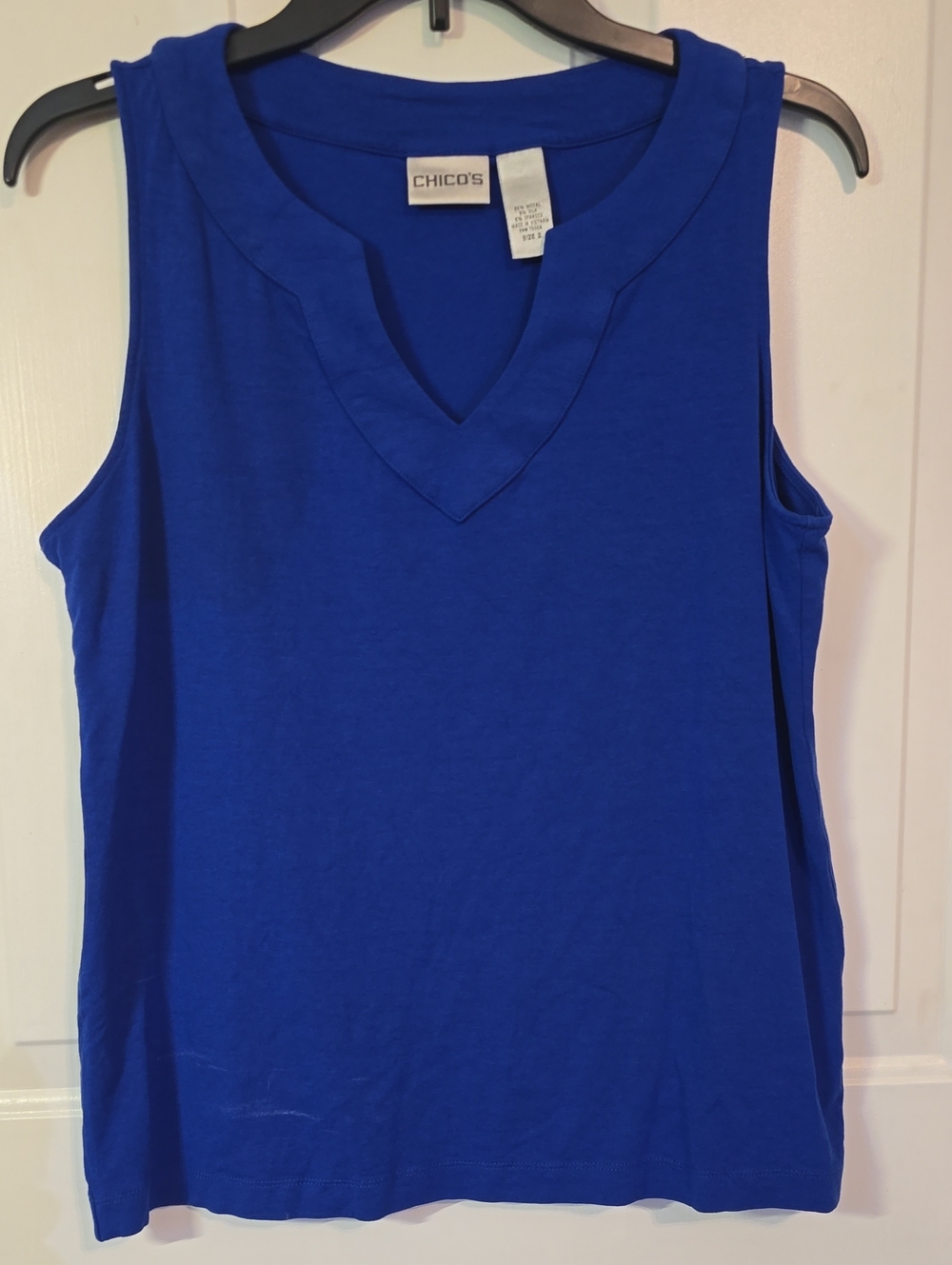 Chico's V-Neck Sleeveless Tank Top - Royal Blue